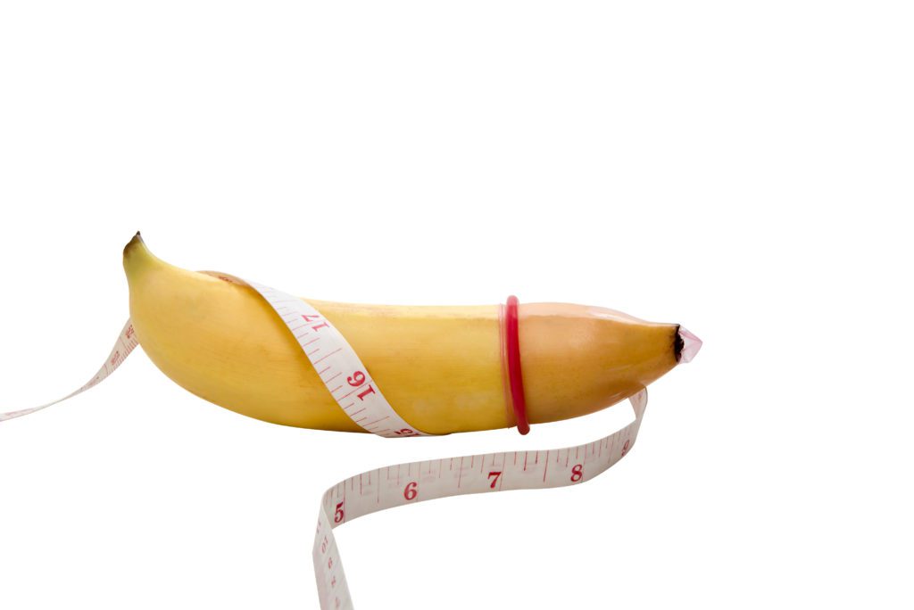 Banana com fita métrica