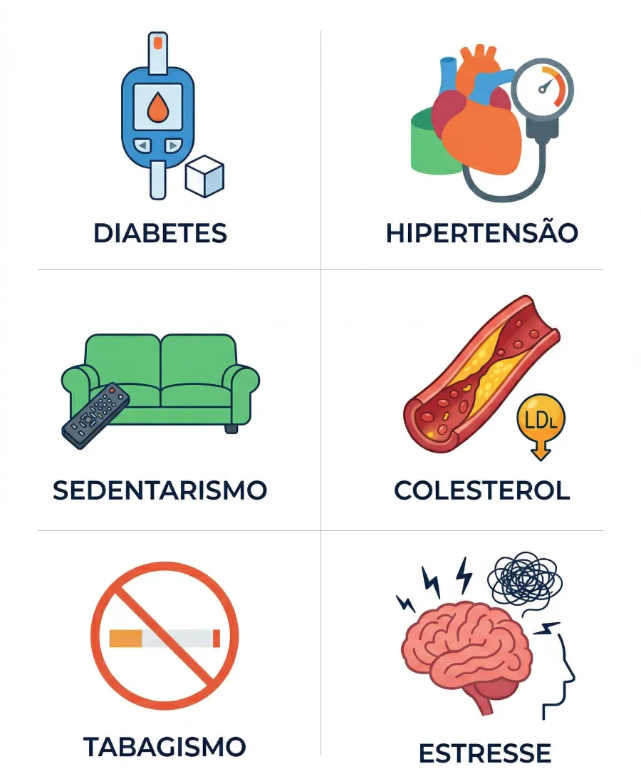 Fatores de risco para disfunção erétil incluem diabetes hipertensão e tabagismo